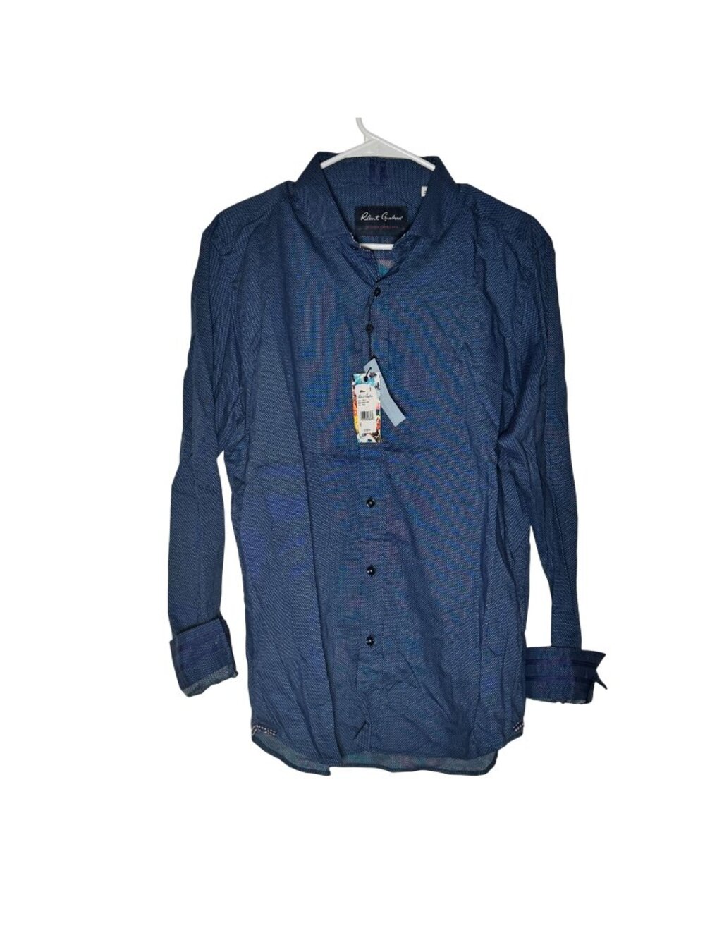 Robert Graham Pratt Blue Long Sleeve Tailored Fit Button Down Shirt Size L NWT